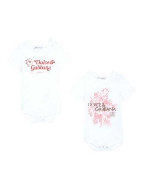 Dolce & Gabbana Kids طقم بودي سوت قطن بطبعة شعار الماركة