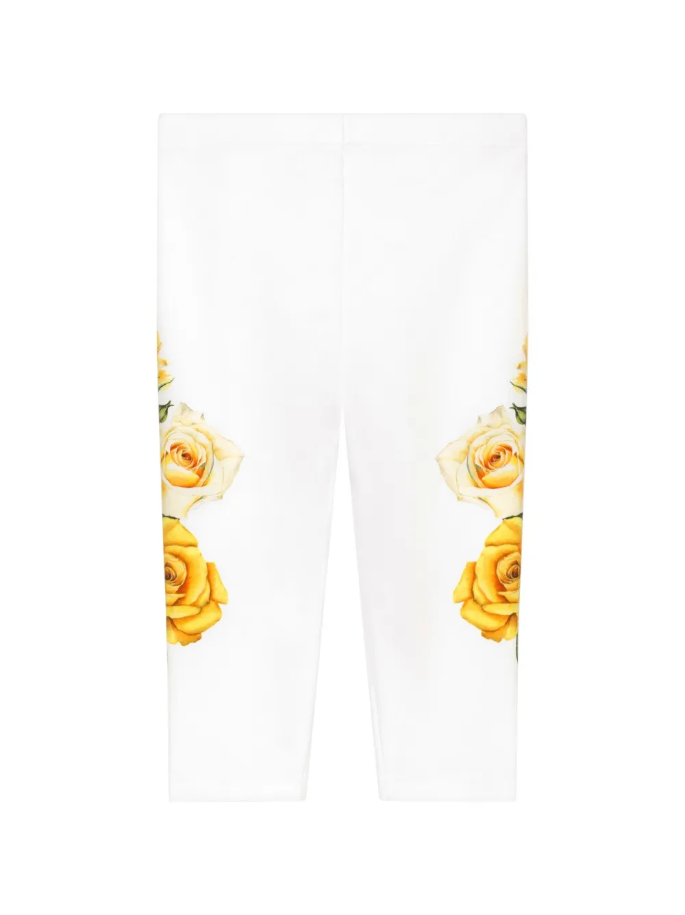 Shop Dolce & Gabbana Rose-print Jersey Leggings In White