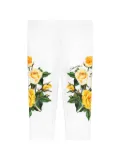 Dolce & Gabbana Kids rose-print jersey leggings - White