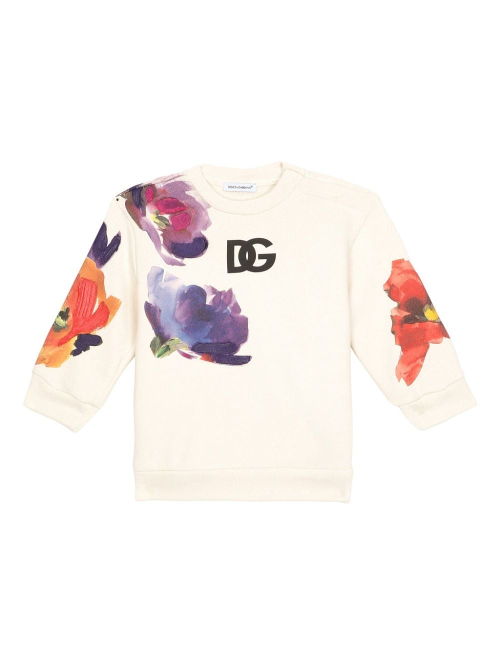 Dolce & Gabbana Babies' Logo-print Cotton Sweatshirt In Neutrals