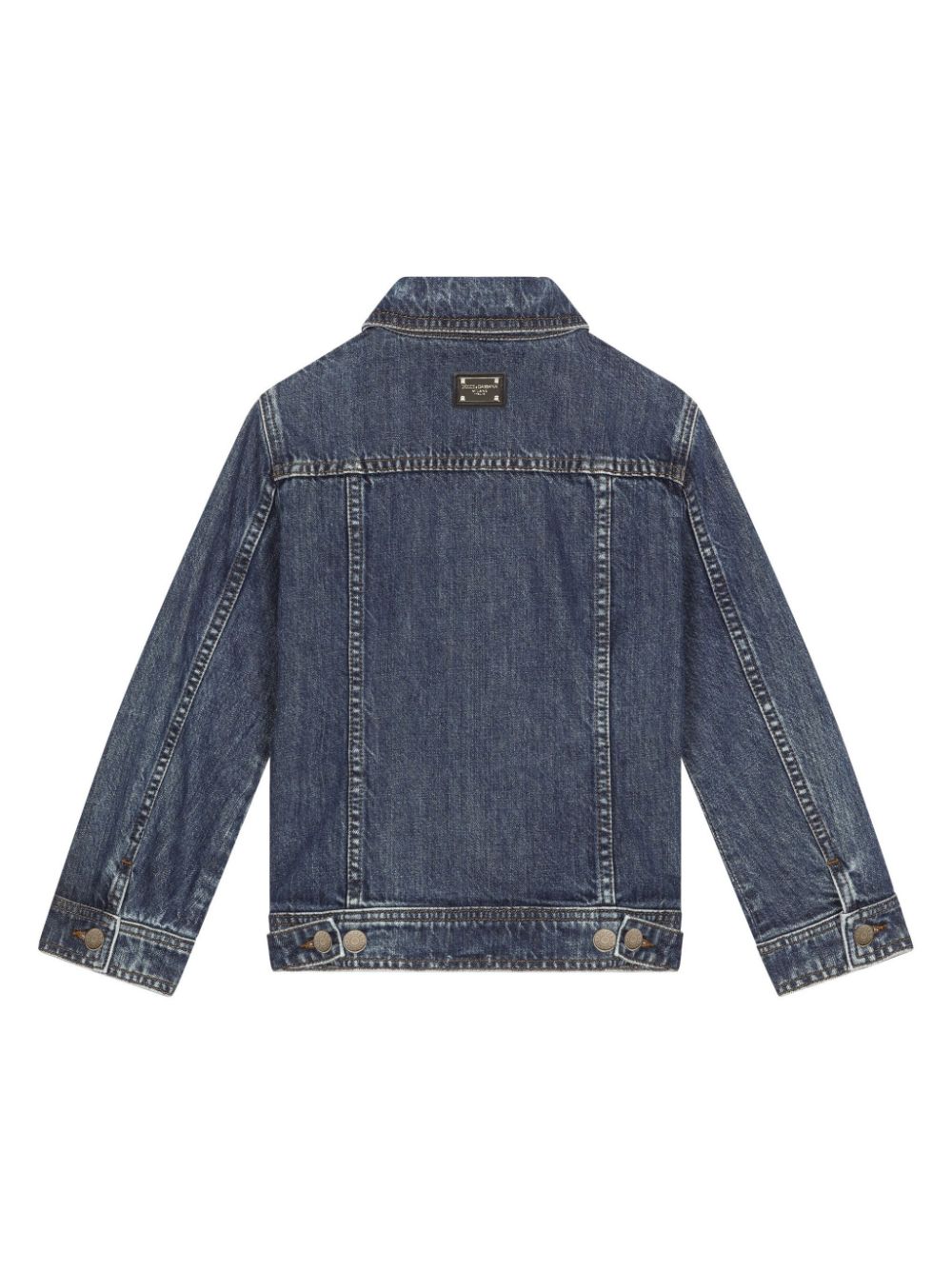 Dolce & Gabbana Kids logo-patch denim jacket - Blauw