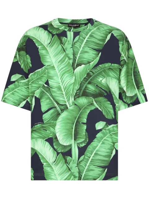 Dolce & Gabbana leaf-print cotton T-shirt