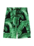 Dolce & Gabbana Kids banana leaf-print Bermuda shorts - Black