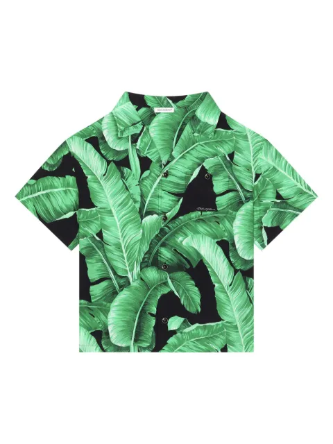Dolce & Gabbana Kids leaf-print shirt