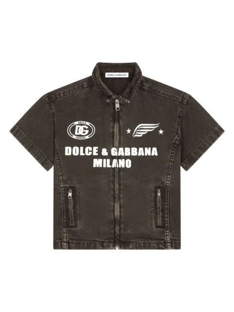 Dolce & Gabbana Kids logo-print cotton shirt