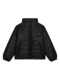 Dolce & Gabbana Kids logo-patch padded jacket - Black
