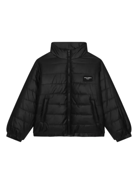 Dolce & Gabbana Kids logo-patch padded jacket