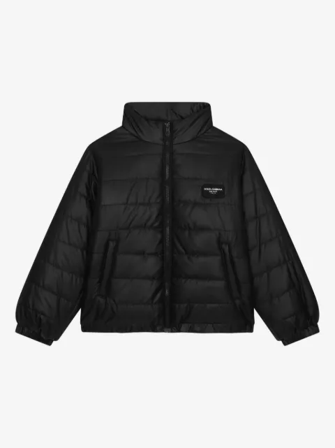 Dolce & Gabbana Kids logo-patch padded jacket