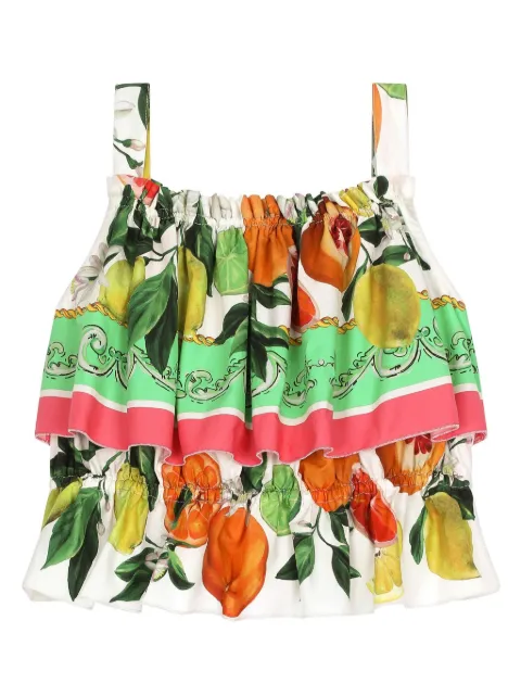 Dolce & Gabbana Kids Lemon & Orange-print cotton top