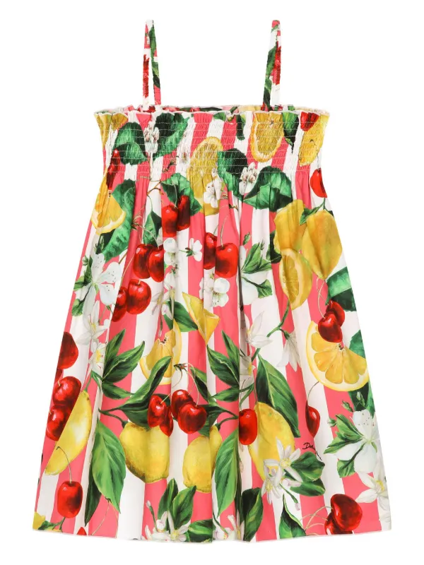 Dolce Gabbana Kids Lemon Cherry print Cotton Dress Farfetch