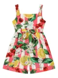 Dolce & Gabbana Kids Italian Holiday-print poplin playsuit - Pink