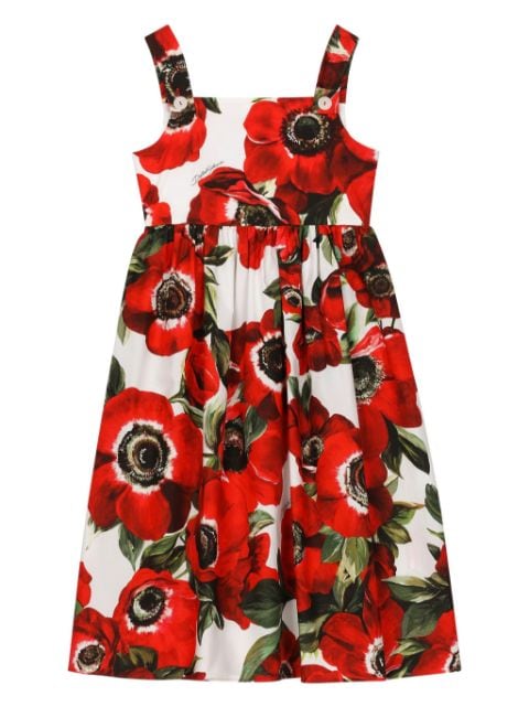 Dolce & Gabbana Kids Anemone-print midi dress