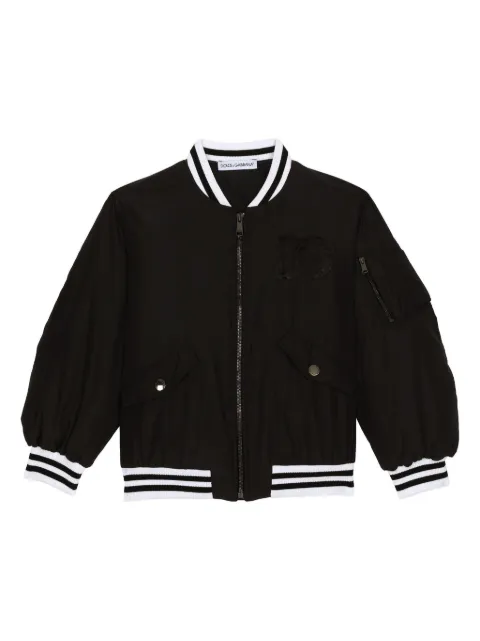 Dolce & Gabbana Kids sequin-embellished striped bomber jacket