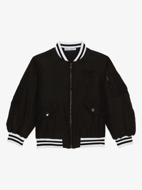 Dolce & Gabbana Kids Gestreifte Bomberjacke mit Pailletten