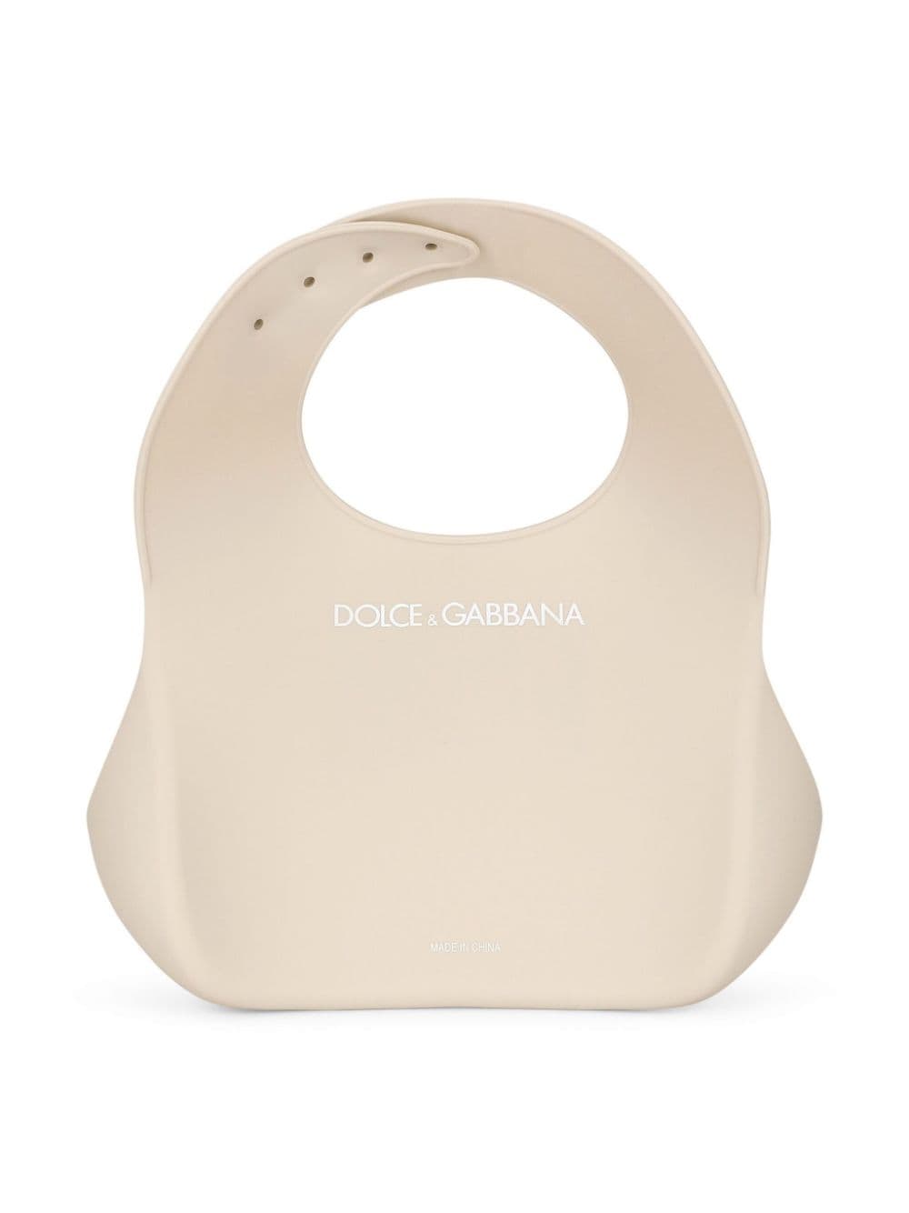 Dolce & Gabbana Kids Slabbetje met logopatch - Beige