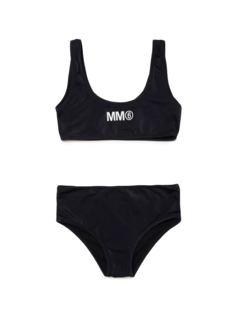 MM6 Maison Margiela Kids bikini con logo estampado y cuello redondo