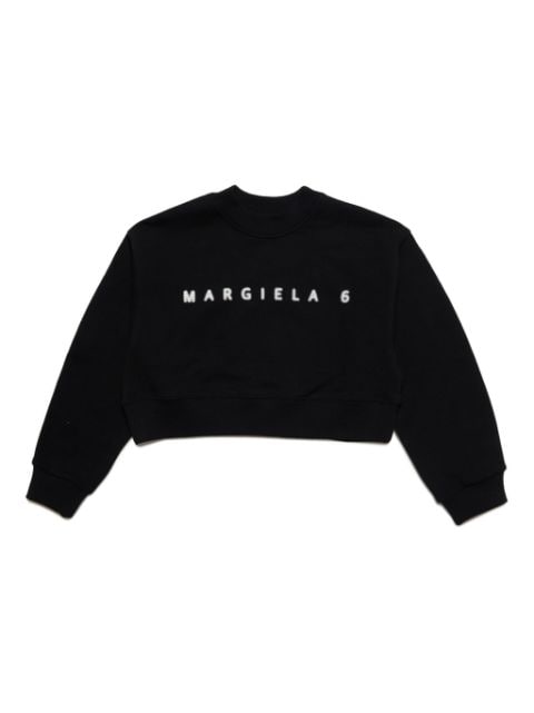 logo-print cropped cotton sweatshirt