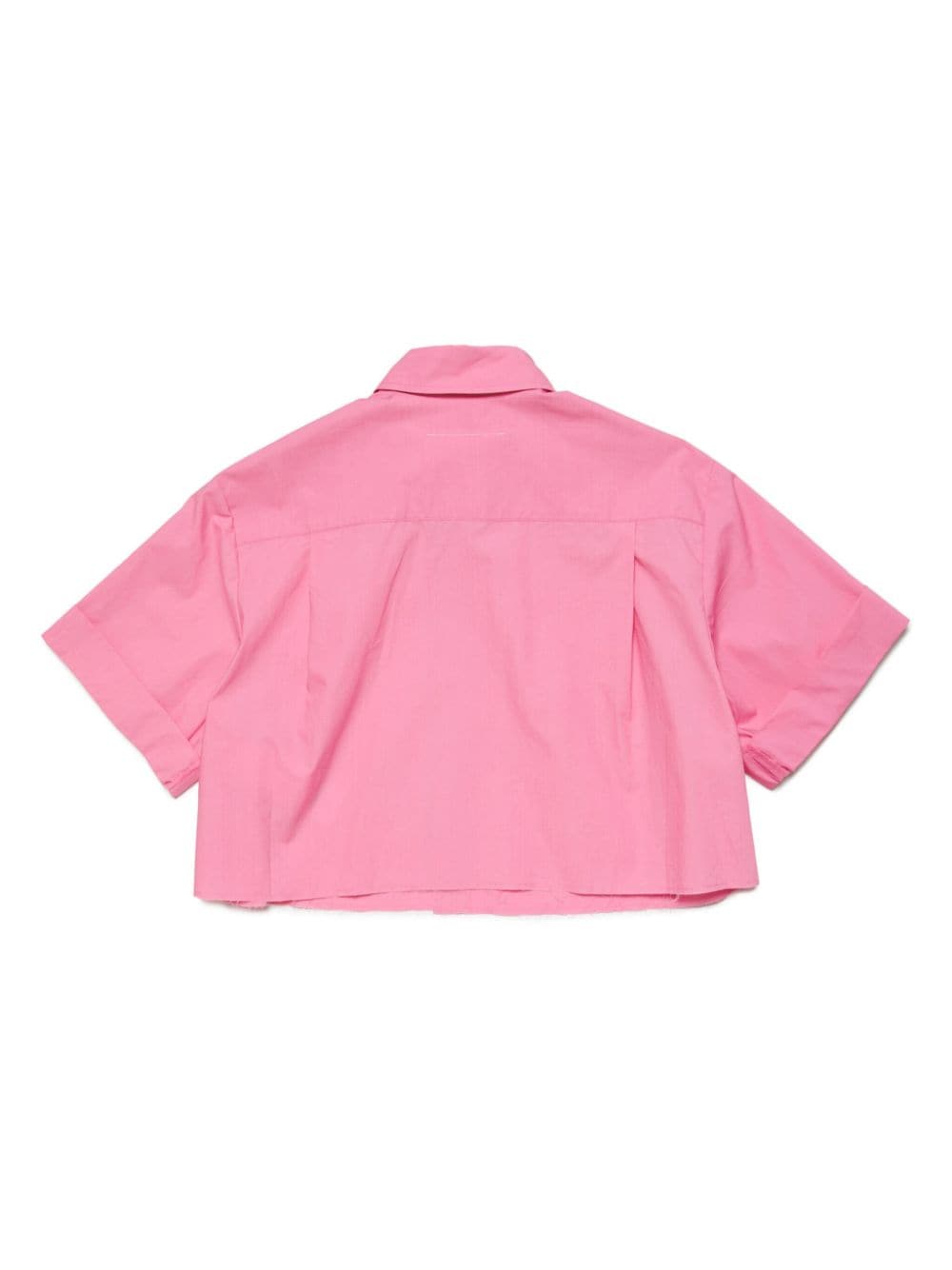 Shop Mm6 Maison Margiela Logo-embroidered Cotton Shirt In Pink