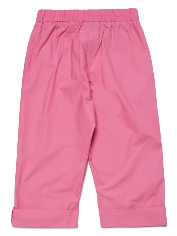 MM6 Maison Margiela Kids logo-embroidered Cotton Trousers | Pink