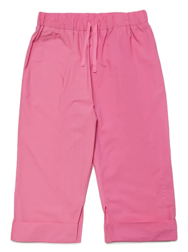 MM6 Maison Margiela Kids logo-embroidered Cotton Trousers | Pink