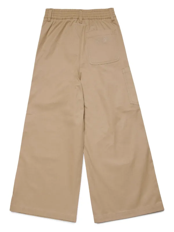 MM6 Maison Margiela Kids ワイドチノパンツ | ニュートラル | FARFETCH JP
