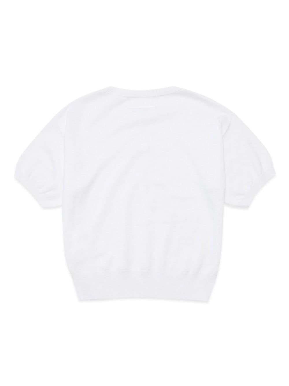 Shop Mm6 Maison Margiela Half-sleeve Knitted Jumper In White