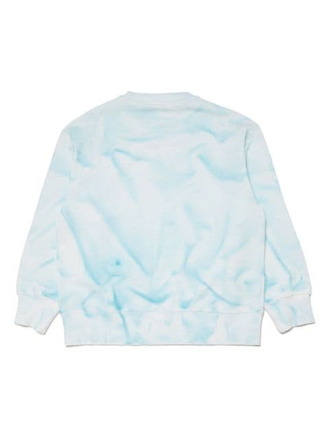 marble-print cotton sweatshirt