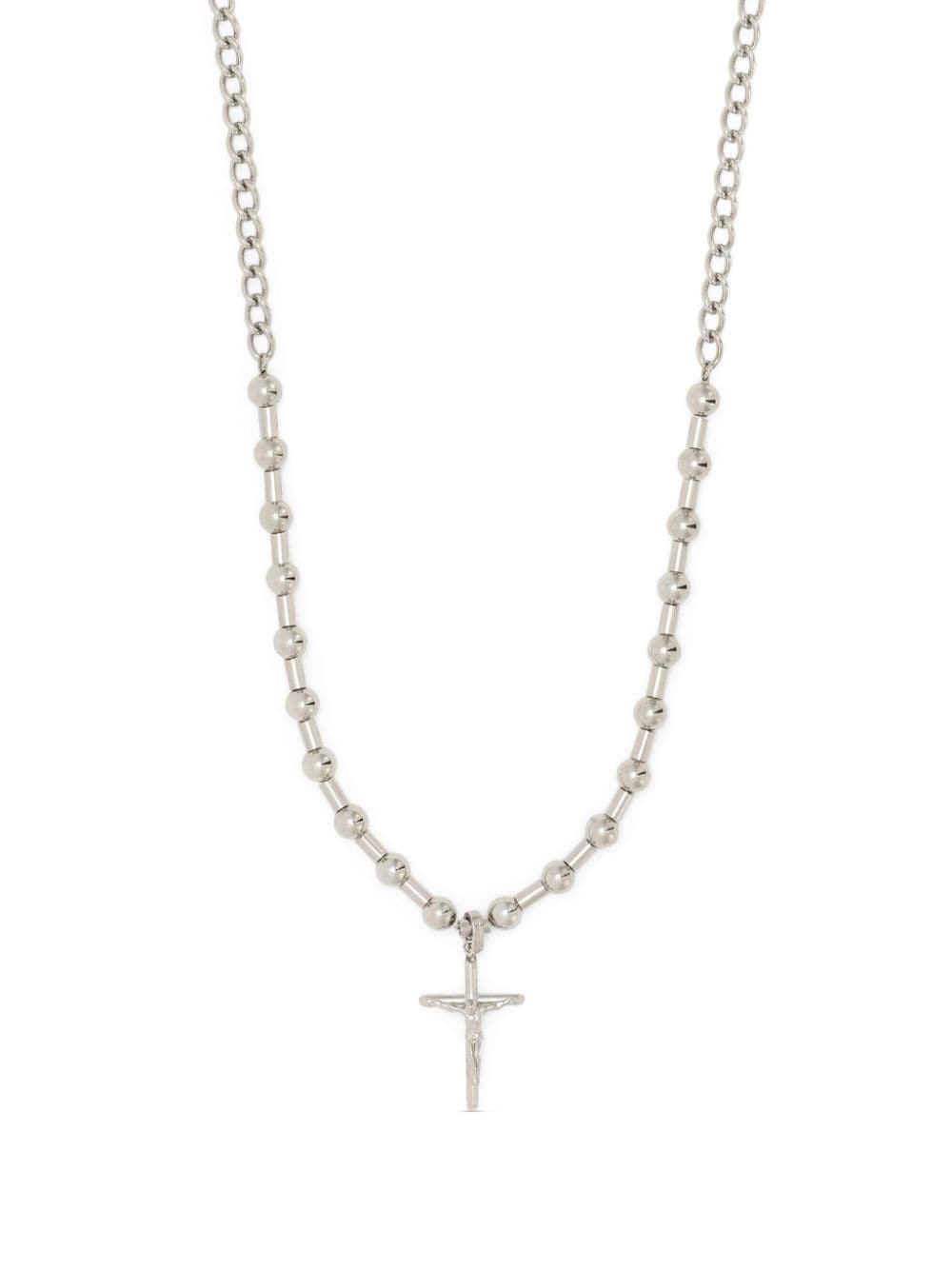 Dolce & Gabbana cross-pendant ball-chain necklace - Argento