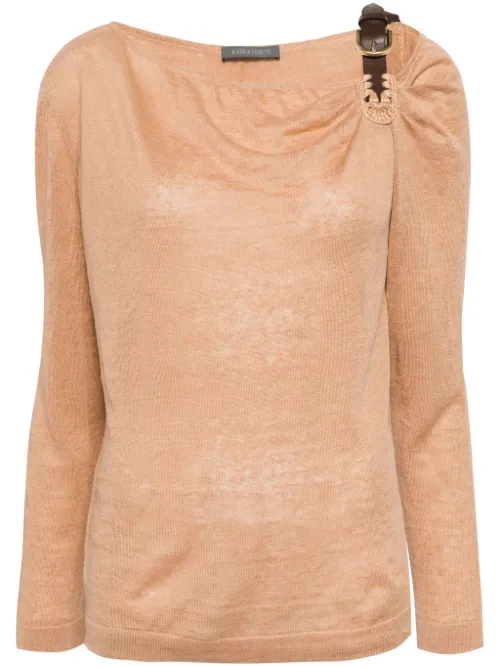 Haut en lin à détail de boucle - Alberta Ferretti - Modalova