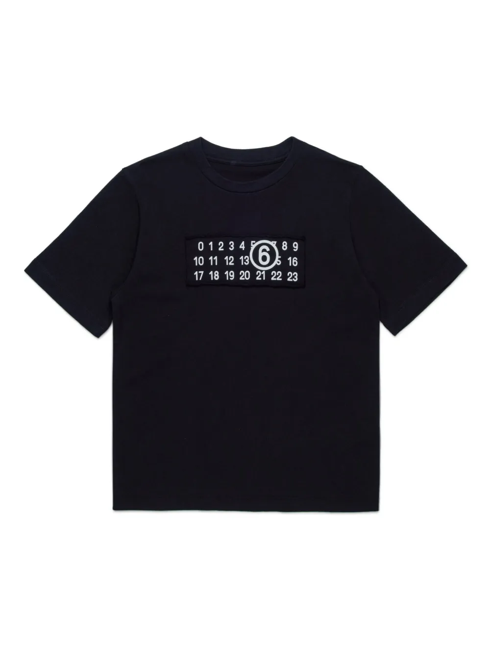 MM6 Maison Margiela Kids numbers-motif cotton T-shirt - Schwarz