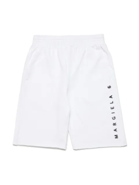 MM6 Maison Margiela Kids logo-print cotton track shorts