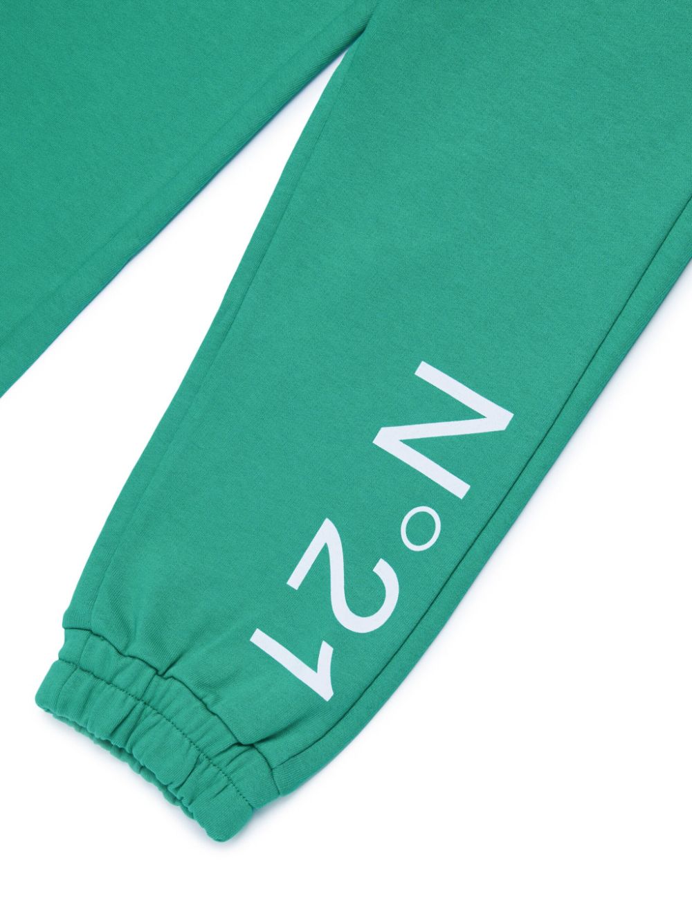 Shop N°21 Logo-print Fleece Cotton Sweatpants In Green