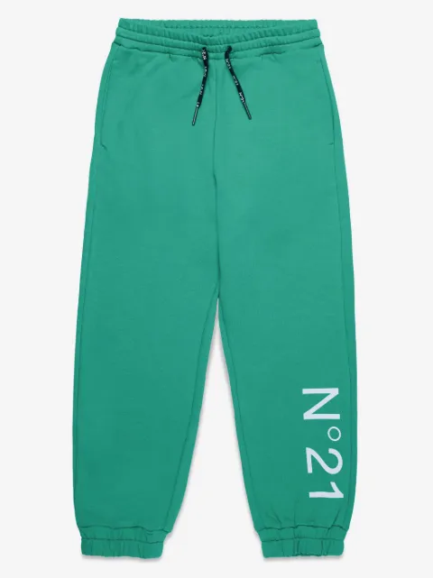 Nº21 Kids pants texturizados con logo estampado