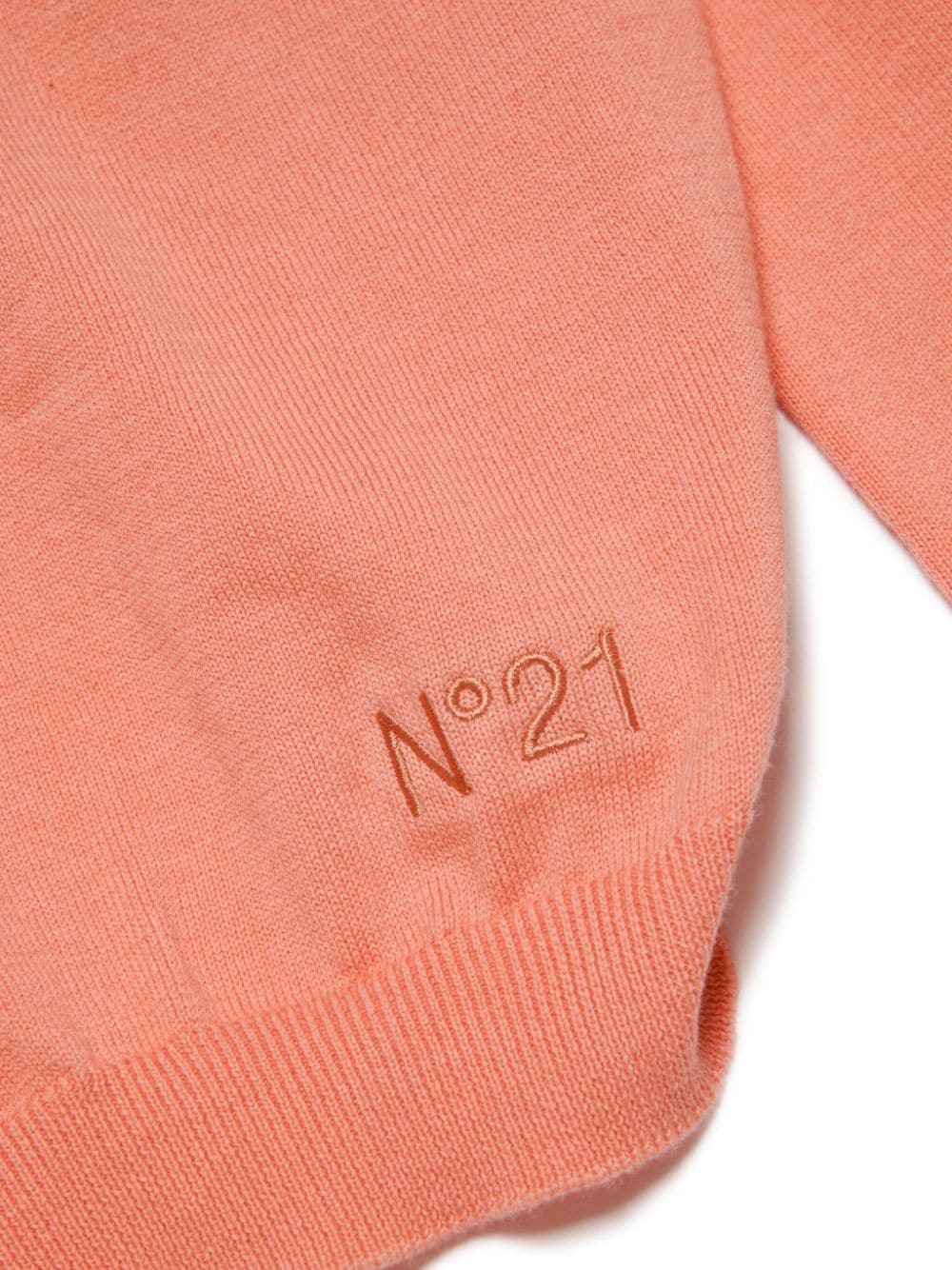 Nº21 Kids Fijngebreide trui met gedraaid detail Oranje