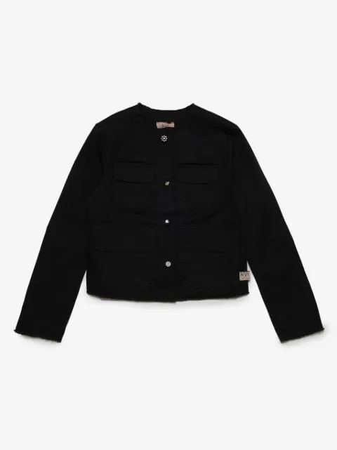 Nº21 Kids veste en coton mélangé à ornements en cristal