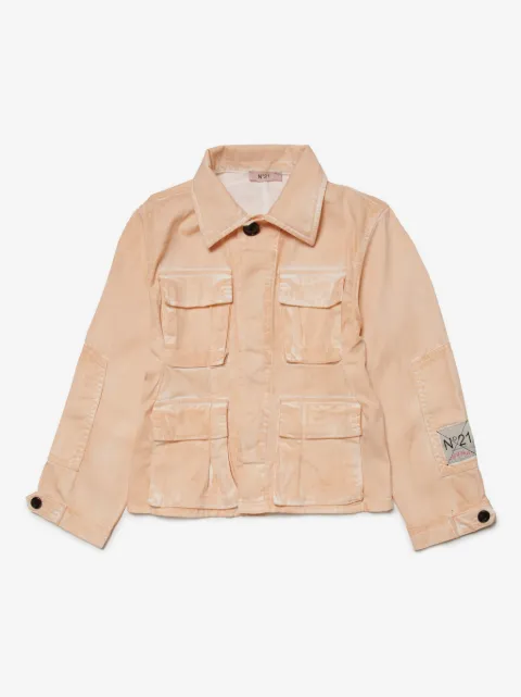Nº21 Kids Jaqueta cargo com patch de logo