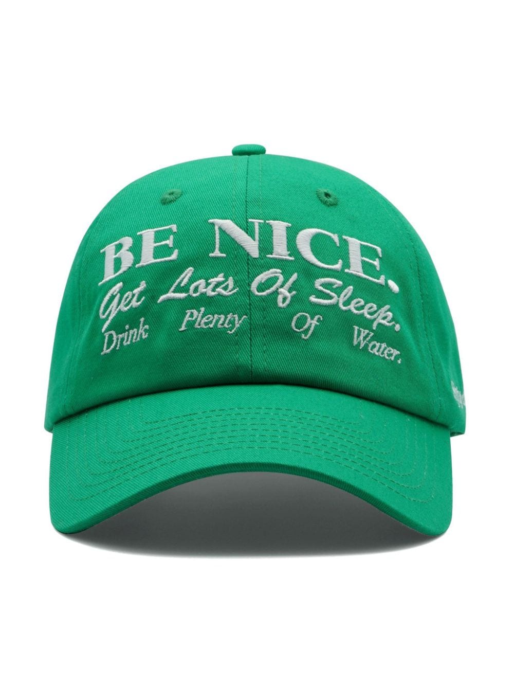 Sporty & Rich Be Nice-embroidered cotton cap - Groen