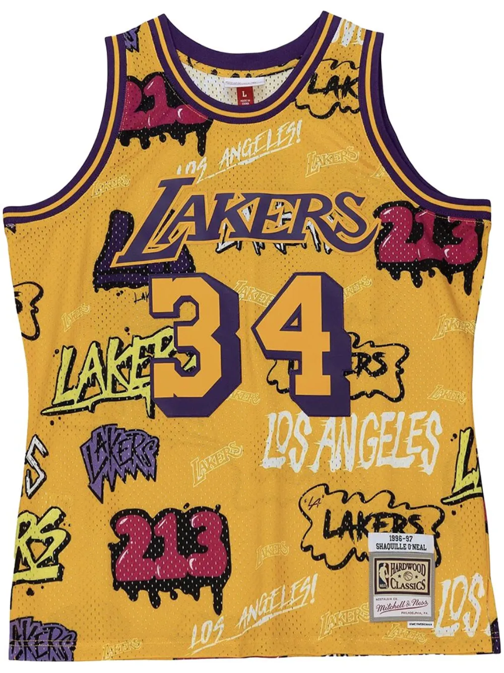 "LA Lakers 1996 Shaquille O
Neal" Slap Sticker Swingman jersey vest top