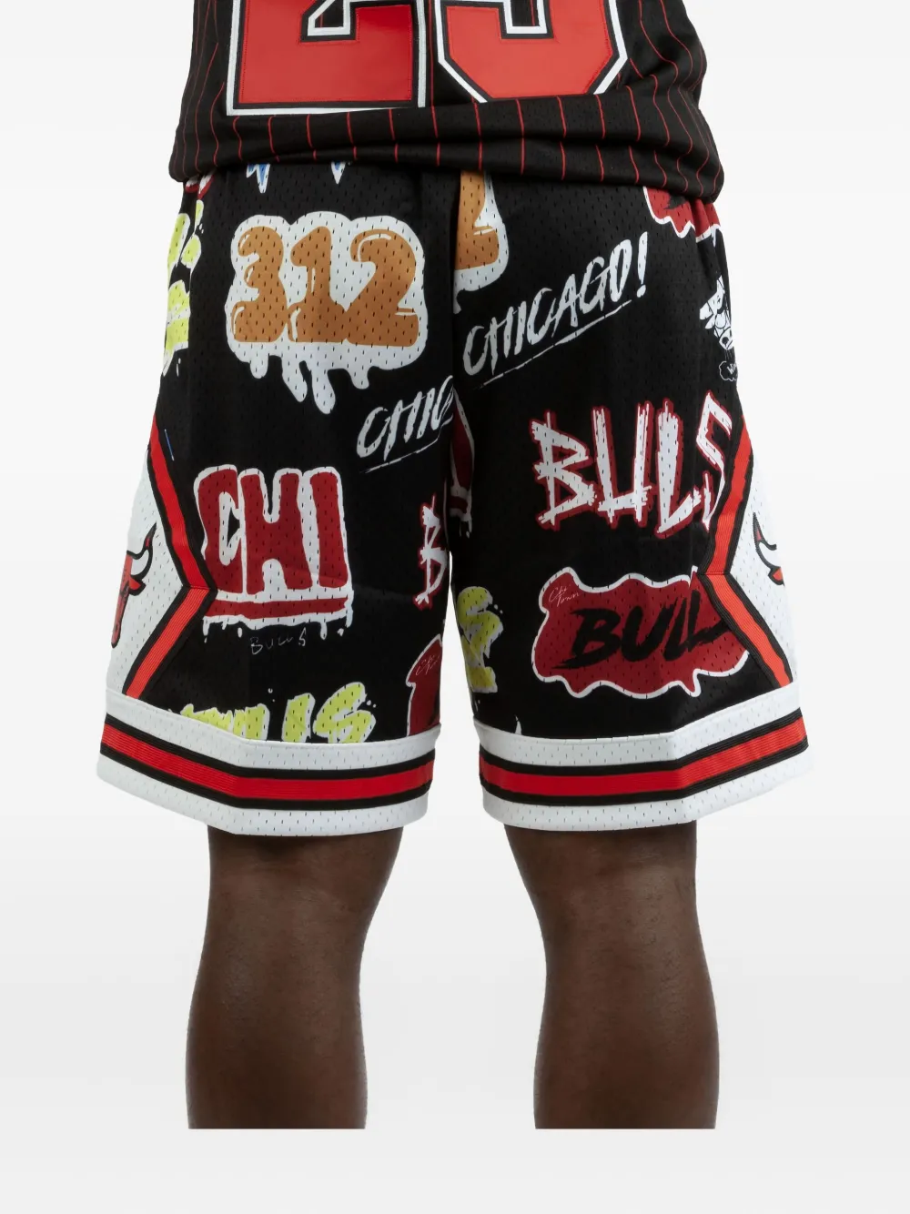 Mitchell & Ness X Nba Chicago Bulls 1997 Slap Sticker Swingman Shorts In Black