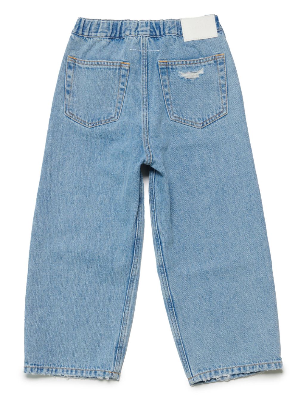 Image 2 of MM6 Maison Margiela Kids logo-patch cotton jeans