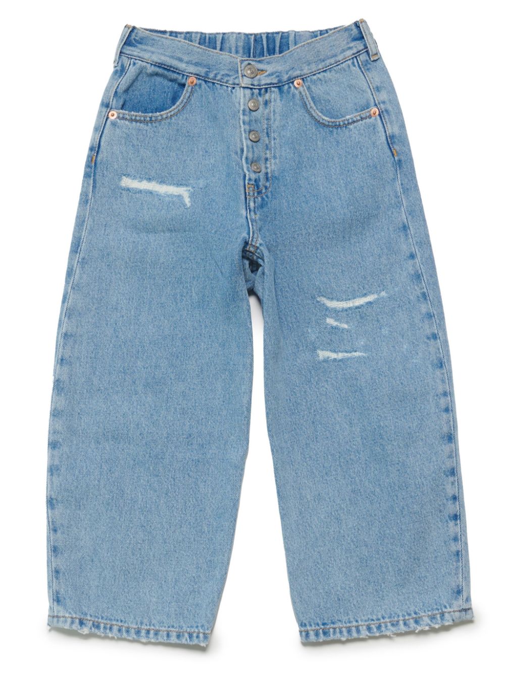 Image 1 of MM6 Maison Margiela Kids logo-patch cotton jeans