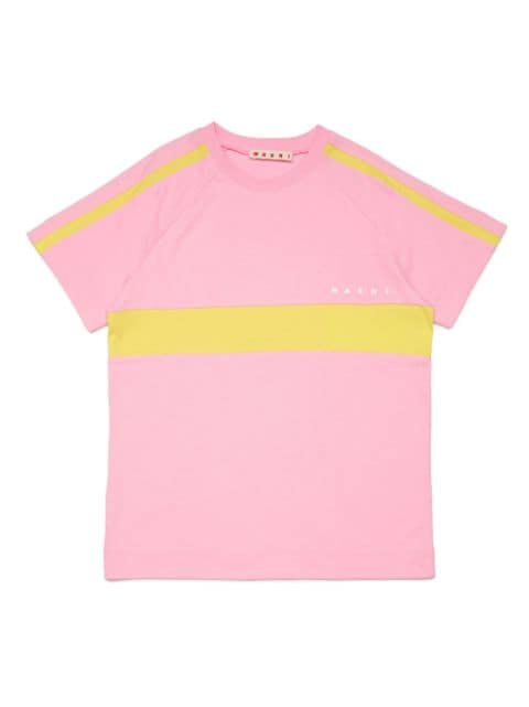 Marni Kids colour-block logo-print T-shirt