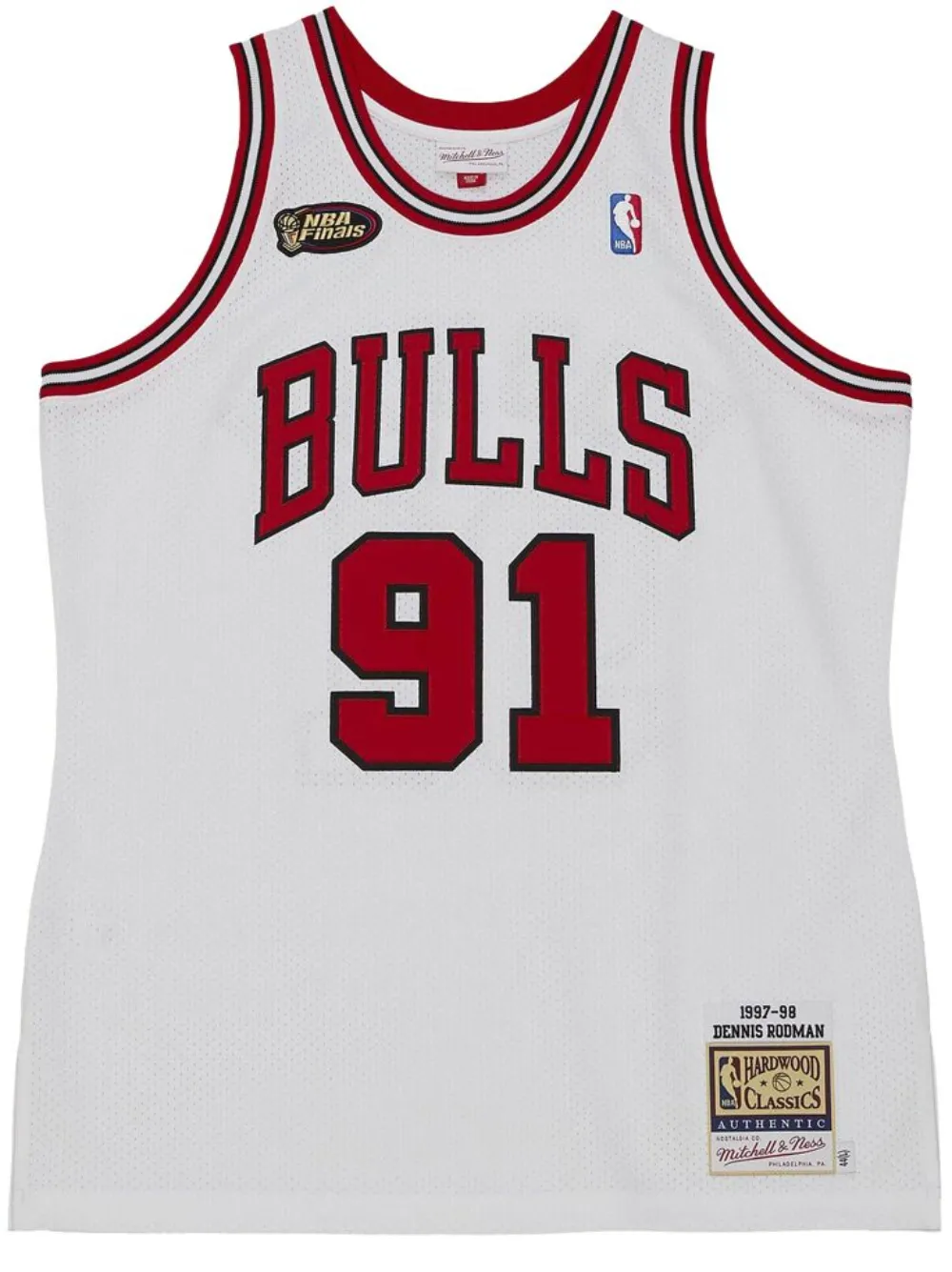 Mitchell & Ness "NBA Chicago Bulls 1997 Dennis Rodman" home finals jersey | White | Image 1