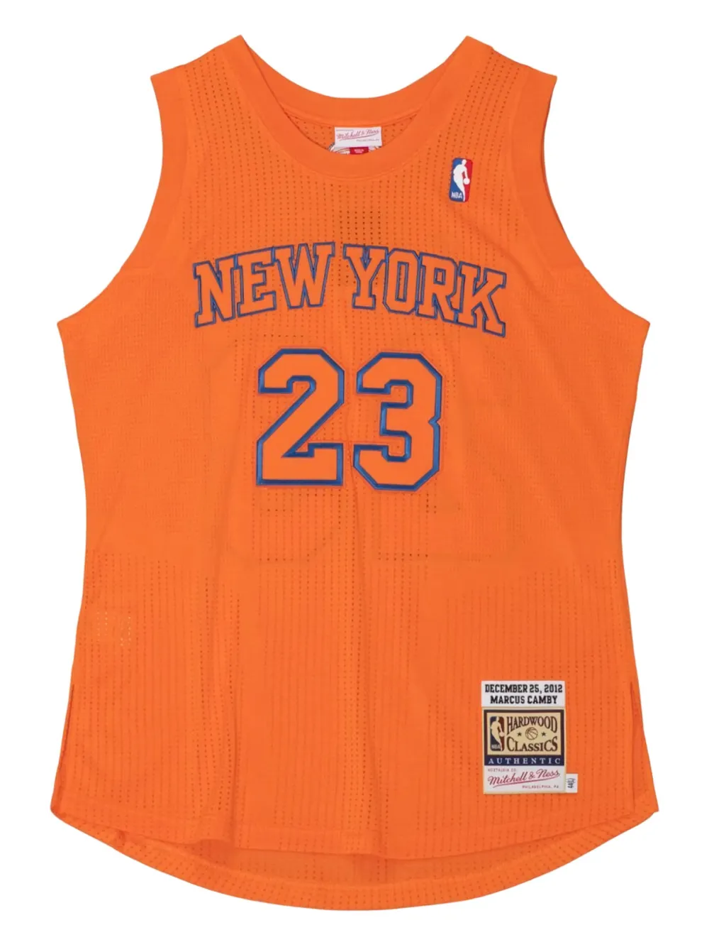 Mitchell & Ness "NBA NY Knicks 2012 Marcus Camby" Christmas Day jersey top | Orange | Image 1