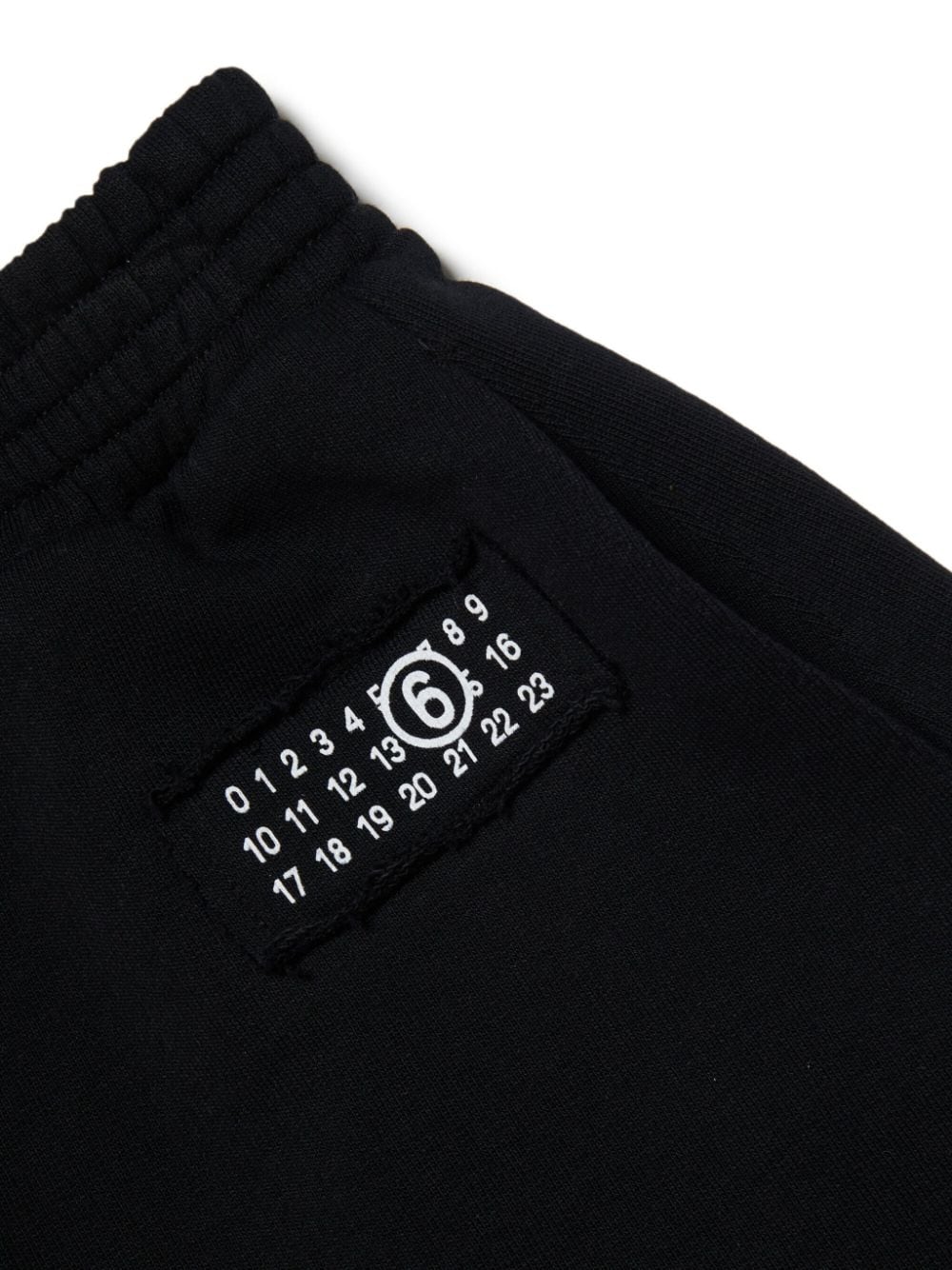 Shop Mm6 Maison Margiela Numbers-motif Cotton Track Shorts In Black