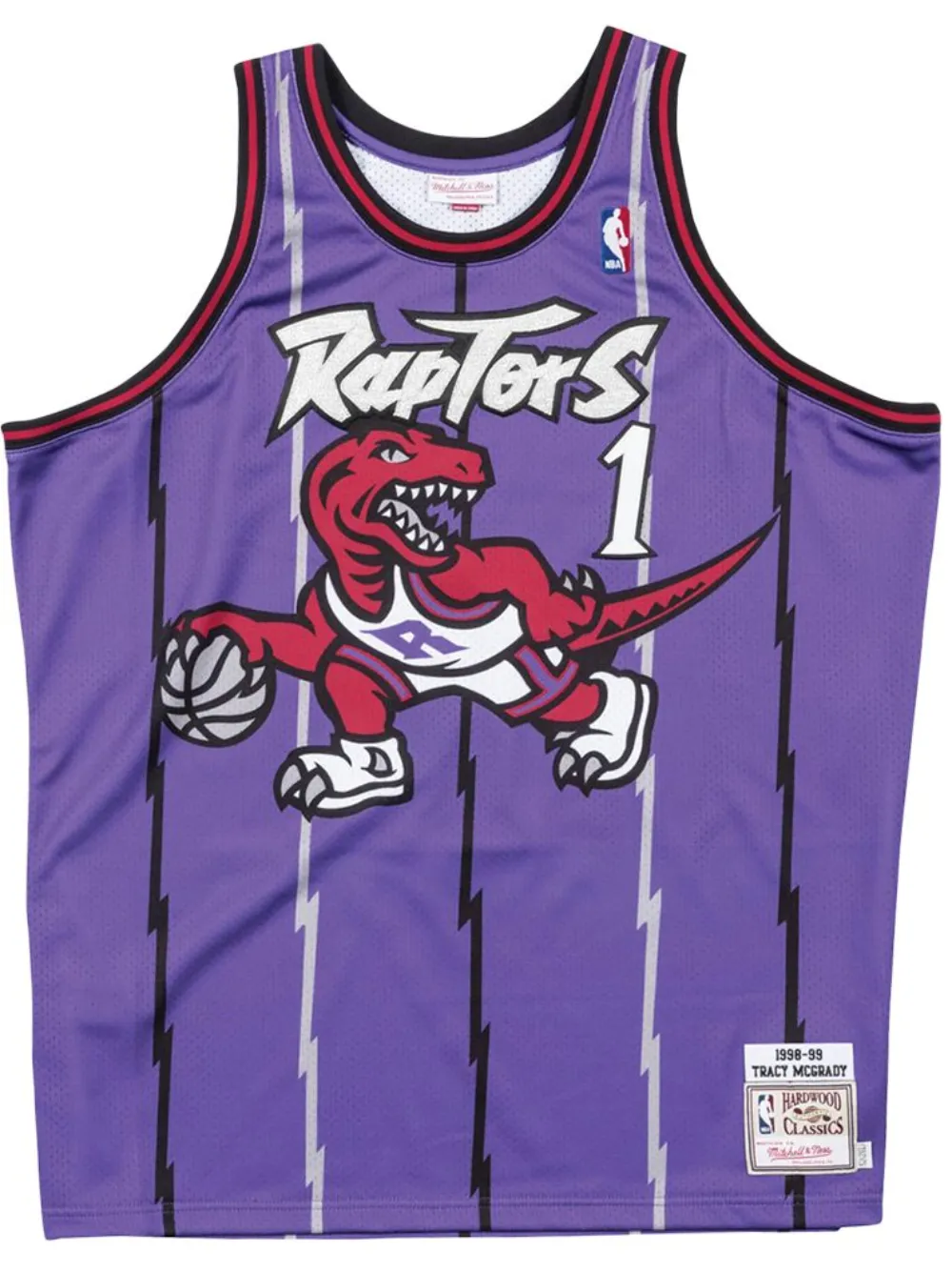 Mitchell & Ness "NBA Toronto Raptors 98 Tracy Mcgrady" authentic road jersey | Purple | Image 1
