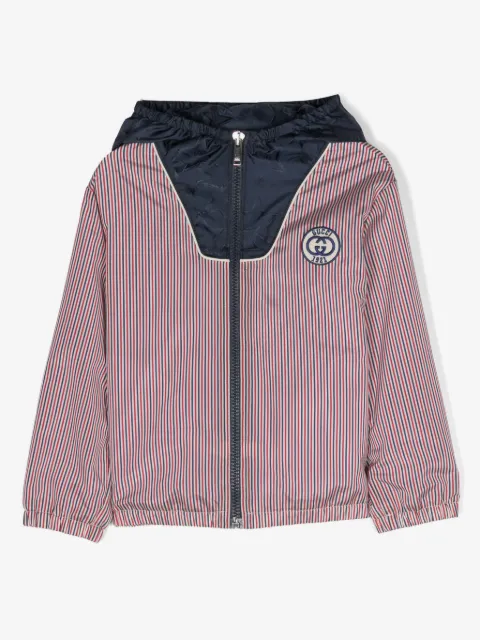 Gucci Kids chamarra con parche Interlocking G