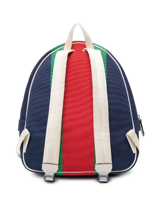 Blue striped backpack best sale