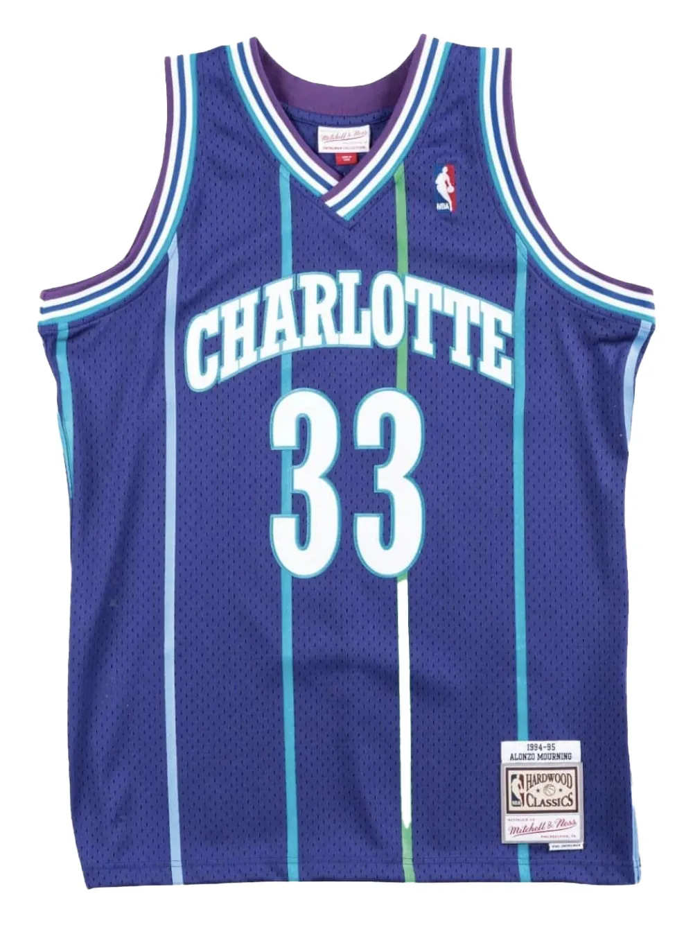 Mitchell & Ness Maglia da basket swingman alternate "NBA Charlotte Hornets 94 Alonzo Mourning" - Viola