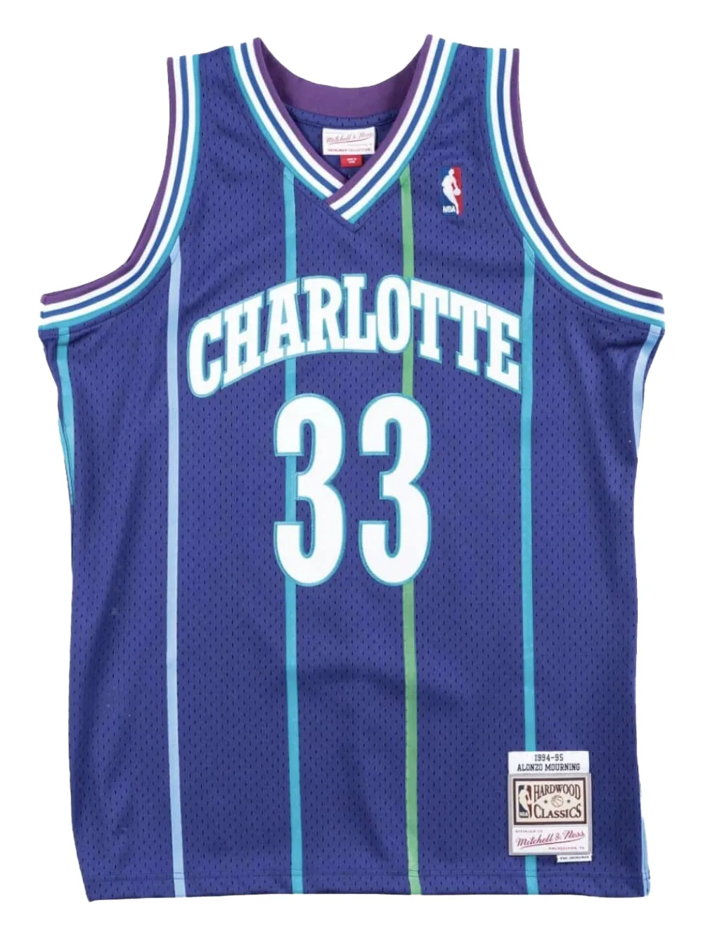 "NBA Charlotte Hornets 94 Alonzo Mourning" Swingman Alternate jersey top